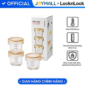 Hộp đựng thức ăn cho bé Lock&Lock có vạch chia LLG508S3 230ml x 3 hộp - LLG542S3 280ml x 3 hộp