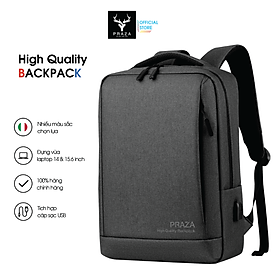Balo Công Sở Có Cổng Sạc USB Đựng Được Laptop 15.6 inch Và Trượt Nước Cao Cấp PRAZA - BLTK198