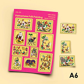 Vol.24 Sticker Vietnamese Folk Painting - Little sticker sheet A6 Cán màn cao cấp - Sticker Factory