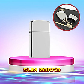 Mua Hộp quẹt bật lửa Zipo Slim Zorro trơn bóng- (xài xăng)