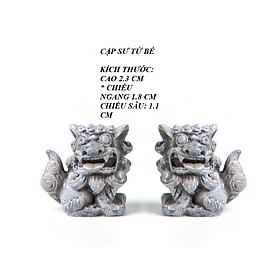 Cặp sư tử đá mini phối tiểu cảnh, thủy sinh, non bộ, bonsai