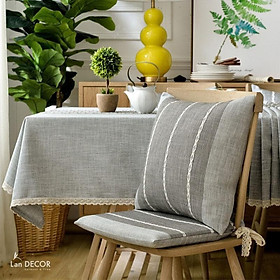 Mua Vỏ gối tựa sofa sang trọng thêu trái tim xám  kem Lan Decor kích thước 45x45cm