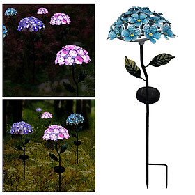 Solar Garden Lights Outdoor Solar Hydrangea Flower Light Stakes LED Path Light Landscape Lighting, Auto on/Off Dusk to Dawn for Pathway Lawn Patio