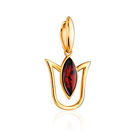 Mặt Dây Chuyền Hổ Phách Baltic Cognac - Tulip