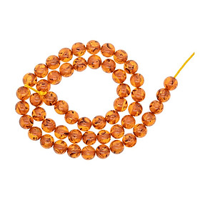 Synthetic Natural Stone Honey Brown Amber Round Loose Beads 8mm For Jewelry Making Necklace Bracelet Charm Beading Craft Accessories, 53pcs/ Strand