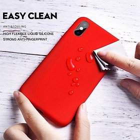 Ốp Lưng Silicone Dẻo Lót Nhung Nỉ Chống Sốc Dành Cho Điện Thoại iPhone X/XS (Hạn Chế Bám Vân Tay, Bảo Vệ Camera )