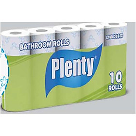 Combo 10 cuộn Giấy vệ sinh PLENTY, 2 Lớp, 215 Tờ/cuộn