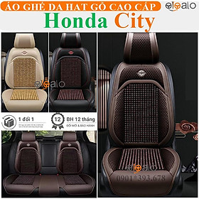 Áo trùm lót bọc ghế xe ô tô Honda City da PU hạt gỗ tự nhiên CAO CẤP