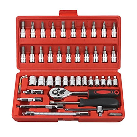 Mua Bộ Dụng Cụ Sửa Chữa Xe Hơi và Xe Máy 46 Món - Bộ Tuýp và Đầu Nối Đa Dạng - Hộp Công Cụ Đa Năng 46 Chi Tiết
