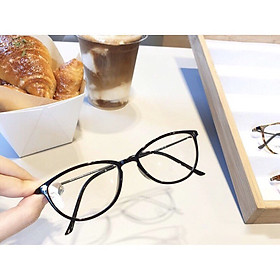 Kính xinh Mắt mèo nhỏ gọng Kim loại tăm nhẹ + Tặng Tuavit Kính xinh mini đa năng
