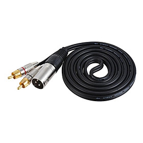 XLR 3-pin Connector To 2 RCA Connectors Loudspeaker Audio Y Splitter Cable Connection