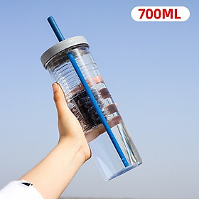Bình nước Trong Suốt detox văn phòng️FREESHIP️Cốc nước,Ly nước có ngăn lọc trà dung tích 700ml