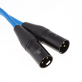 3.5mm 1/8inch Mono Plug to Dual XLR Male Audio Convertor Adapter Cable, for