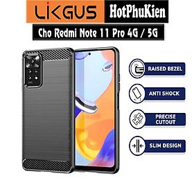 Ốp lưng chống sốc vân kim loại cho Xiaomi Redmi Note 11 Pro 4G / 5G hiệu Likgus (chuẩn quân đội, chống va đập, chống vân tay) - Hàng nhập khẩu