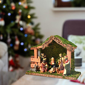 Holy Family Nativity Figurine Birth of Jesus Religious Desk Ornament Gift A