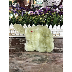 Mua Tượng Cóc Ba Chân  Cóc Ngậm Tiền  Thiềm Thừ phong thủy chiêu tài lộc đá ngọc Onyx - Dài 15 cm