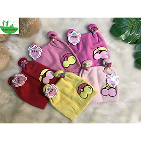 Mũ len cherry cho bé trai bé gái dưới 1 tuổi