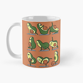 Cốc sứ hình Quả Bơ tập Yoga cốc lưu niệm dễ thương