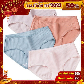 Hình ảnh Bộ 5 Quần Lót Cotton Không Đường May thương hiệu BAW Kháng Khuẩn Thoáng Mát Màu Sắc Tùy Chọn Cho Nữ QLN15