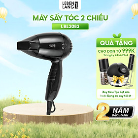 Máy sấy tóc mini Lebenlang LBL3083, chống xơ rối tóc bằng công nghệ ion 1200W, nhỏ gọn tiện lợi, tặng kèm túi đựng, bảo hành 2 năm - hàng chính hãng