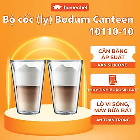 Bộ 2 cốc (ly) thủy tinh 2 lớp Bodum Canteen 10110-10, dung tích 400ml | Hàng chính hãng