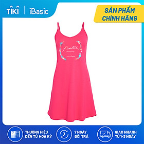 Đầm ngủ hai dây thun Cotton in hoạ tiết phía trước iBasic SW007