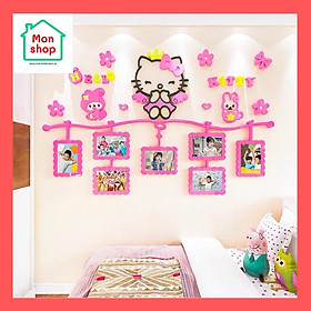 Mua Tranh dán tường mica 3D kitty khung ảnh dễ thương  decal dán tường kitty trang trí phòng bé gái