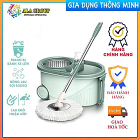 Mua HOẢ TỐC - Bộ chổi lau nhà thời thượng xoay 360 độ SAMONO SCM003 Lau sạch mặt sàn nhà - 2 ngăn chứa- Hàng Chính Hãng