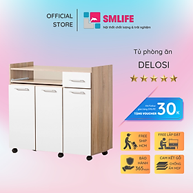 Tủ phòng ăn gỗ hiện đại SMLIFE Delosi Gỗ MDF dày 17mm chống ẩm