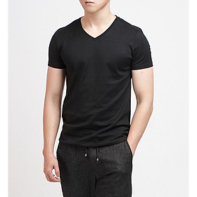 Combo 2 Áo Thun Cổ Tim Nam Vải Cotton Dày Đẹp Dễ Phối Đồ