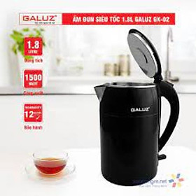 Ấm siêu tốc Galuz GK-02, dung tích 1.8L chất liệu inox 304, hàng chính hãng