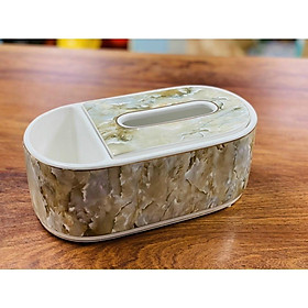 Mua HỘP ĐỰNG GIẤY ĂN BẮNG SỨ VÂN ĐÁ  XANH  TRẮNG CAO CẤP 2 NGĂN