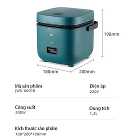 Hình ảnh Nồi Cơm Điện Mini Đa Năng 1,2L (Nấu Cháo, Chưng, Hấp, Luộc) Cho 1 Đến 3 Người