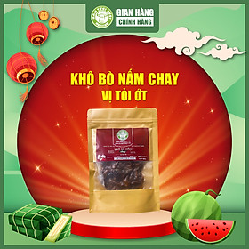 Khô Bò Nấm Chay Vị Tỏi Ớt 125g Nấm Tươi Cười, Dùng Ăn Vặt Chay, Ăn Kèm Cơm