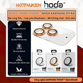 Cường lực lens camera Sapphire Mohs 9 TITAN chống lóa cho iPhone 17 Pro Max Hoda Frame Alloy Glass chống vân tay , Siêu Cứng, Chống Xước, Chống Lóa, Viền Titan Cao Cấp - Hàng nhập khẩu - Silver - Iphone 17 Pro Max