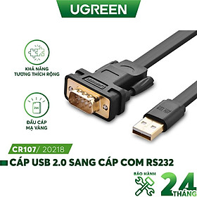 Cáp USB 2.0 sang cáp COM RS232 UGREEN CR107 20218 - Hàng chính hãng