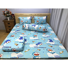 bộ ga drap thun lạnh Hàn Quốc cao cấp 4 món HỌA TIẾT HOẠT HÌNH 1M6X2MX2 TẤC