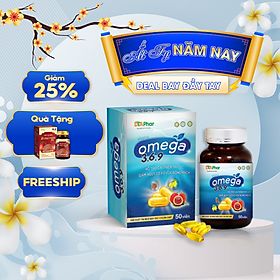 Viên uống Omega3 3.6.9 Hana Giúp cải thiện thị lực giảm nguy cơ xơ vữa động mạnh Hộp 50 viên Tâm An Pharma