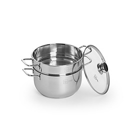 Mua Bộ nồi xửng hấp inox 3 đáy bếp từ  Fivestar 28 cm  nắp kính