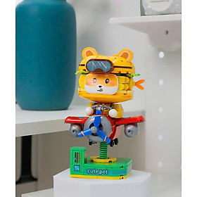 Đồ chơi lắp ghép BALODY 21248 Bộ xếp hình Phi Công Cún Shiba (KT 15x20x7cm)