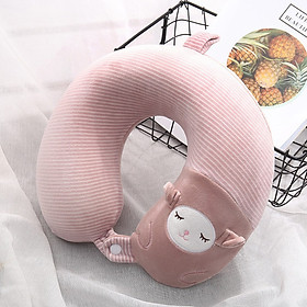 Gối Kê Cổ chữ U B&Q Sọc Kẻ Hình Thú đáng yêu (mẫu ngẫu nhiên)