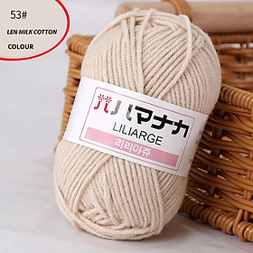 Len sợi đan móc cuộn 25gr bao gồm 50 màu , len milk cotton Hàn Quốc mềm mịn chuyên móc thú hoặc khăn mũ trẻ em