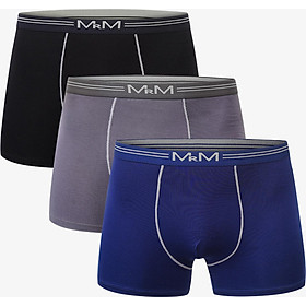 Combo 3 Quần Lót Nam Boxer Bamboo MRM Manlywear (Đen,Xanh, Ghi Đậm)