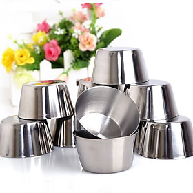Mua Bộ 10 Khuôn Inox Làm Bánh Flan ( Không Nắp )