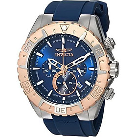 Invicta Men's Aviator Stainless Steel Quartz Watch with Silicone Strap, Blue, 26 (Model: 22523)