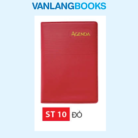 Sổ Agenda Lớn 2026 Vanlangbooks ST10 – Bìa Đỏ Vân Trơn