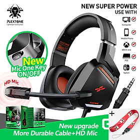 Mua Tai nghe chụp tai gaming dành cho game thủ chuyên nghiệp Plextone G800 thiết kế over ear giúp chống ồn dây dù chống rối kèm mic dùng cho điện thoại laptop pc máy tính dùng jack 3.5mm - hàng chính hãng