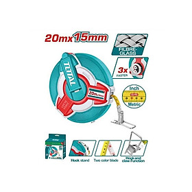 THƯỚC KÉO THÉP NỀN VÀNG 20MX12.5MM TMT08206 TOTAL -HÀNG CHÍNH HÃNG