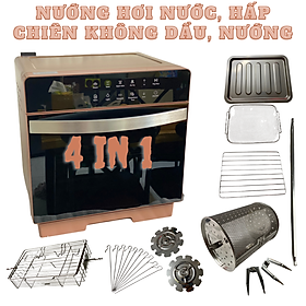 Mua Lò dung tích 20Lit tất cả 4 trong 1 kèm phụ kiện VIP ( Nướng hơi nước  Chiên không dầu  Lò Nướng  Nồi Hấp)