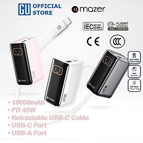 Mua Pin Dự Phòng Kèm Cáp C MAZER PowerCharge Link R PD 45W Dung Lượng 10000mAh Dây Cáp Rút Type C Dài 70cm Chứng Nhận CCC Hàng Chính Hãng